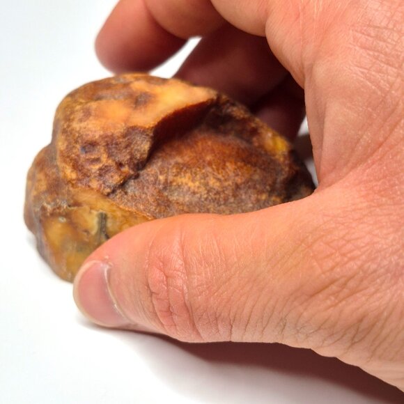 Raw Baltic Amber 62g 71x41x37mm Natural Rough, Honey amber - Picture 7 of 9